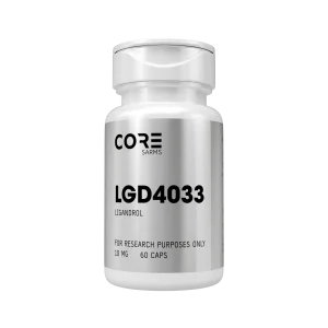 Single bottle of CORE SARMS LGD4033 Ligandrol, 10mg, 60 capsules