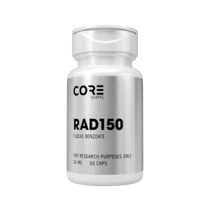 Single bottle of CORE SARMS RAD150 TLB150 Benzoate, 10mg, 60 capsules