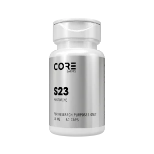 Single bottle of CORE SARMS S23 Mastorine, 10mg, 60 capsules